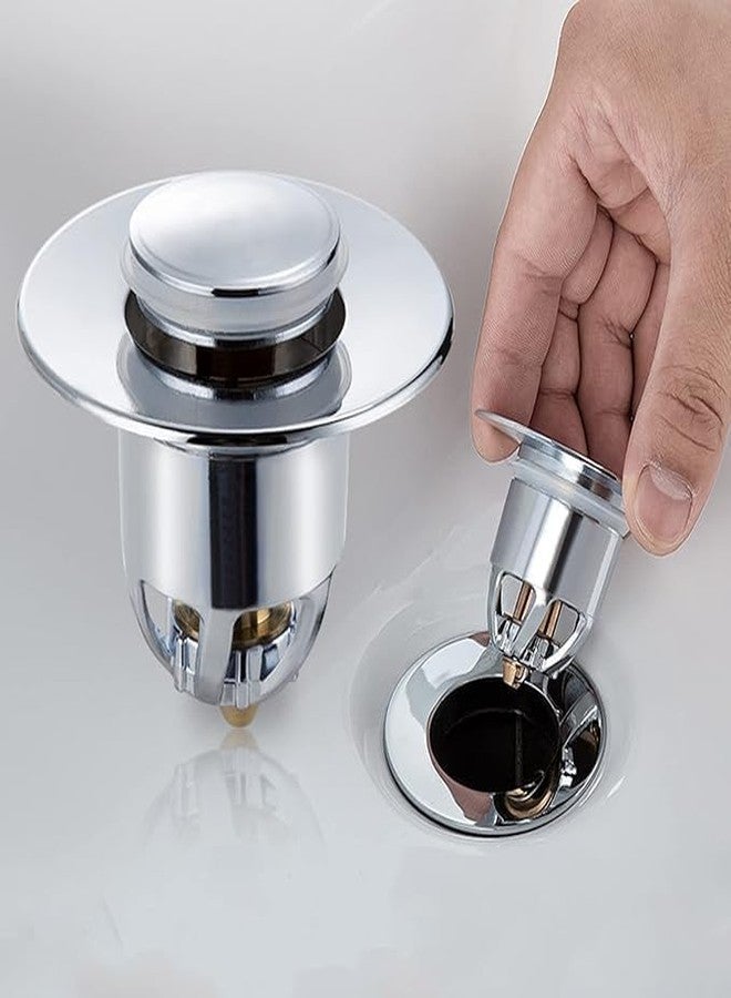 Alark فلتر تصريف حوض ألارك المنبثق، سدادة ارتداد للحمام والمطبخ، سدادة حوض الغسيل، سدادة حوض الاستحمام، تركيب بسيط، مضاد للانسداد، فلتر تصريف مرن معدني، مصفاة حوض الحمام [6 × 6 × 5.5 سم] - Image 2